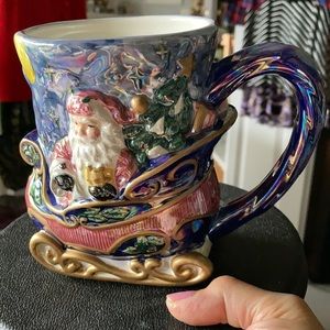 Avon 2002 Christmas mug; Source of Fine Collectibles Santa sleigh